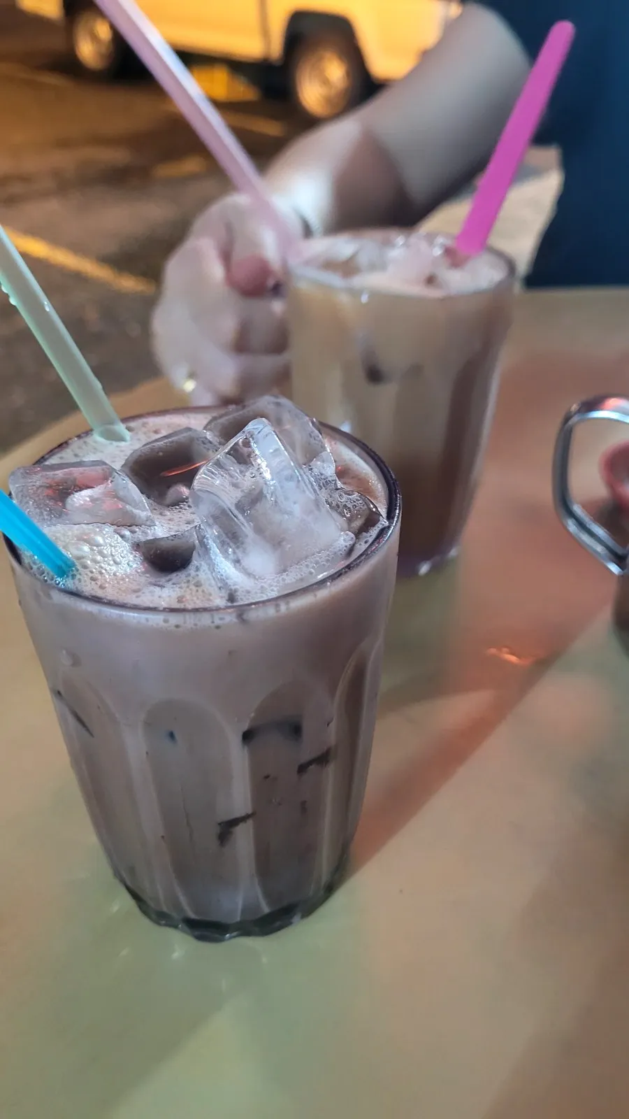 Two iced drinks on the table