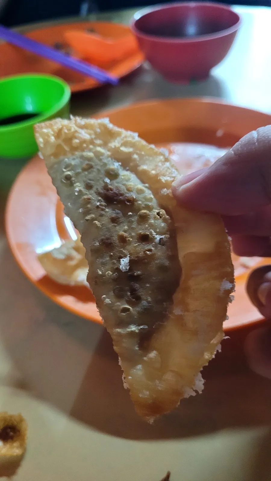 A crispy fried pastry