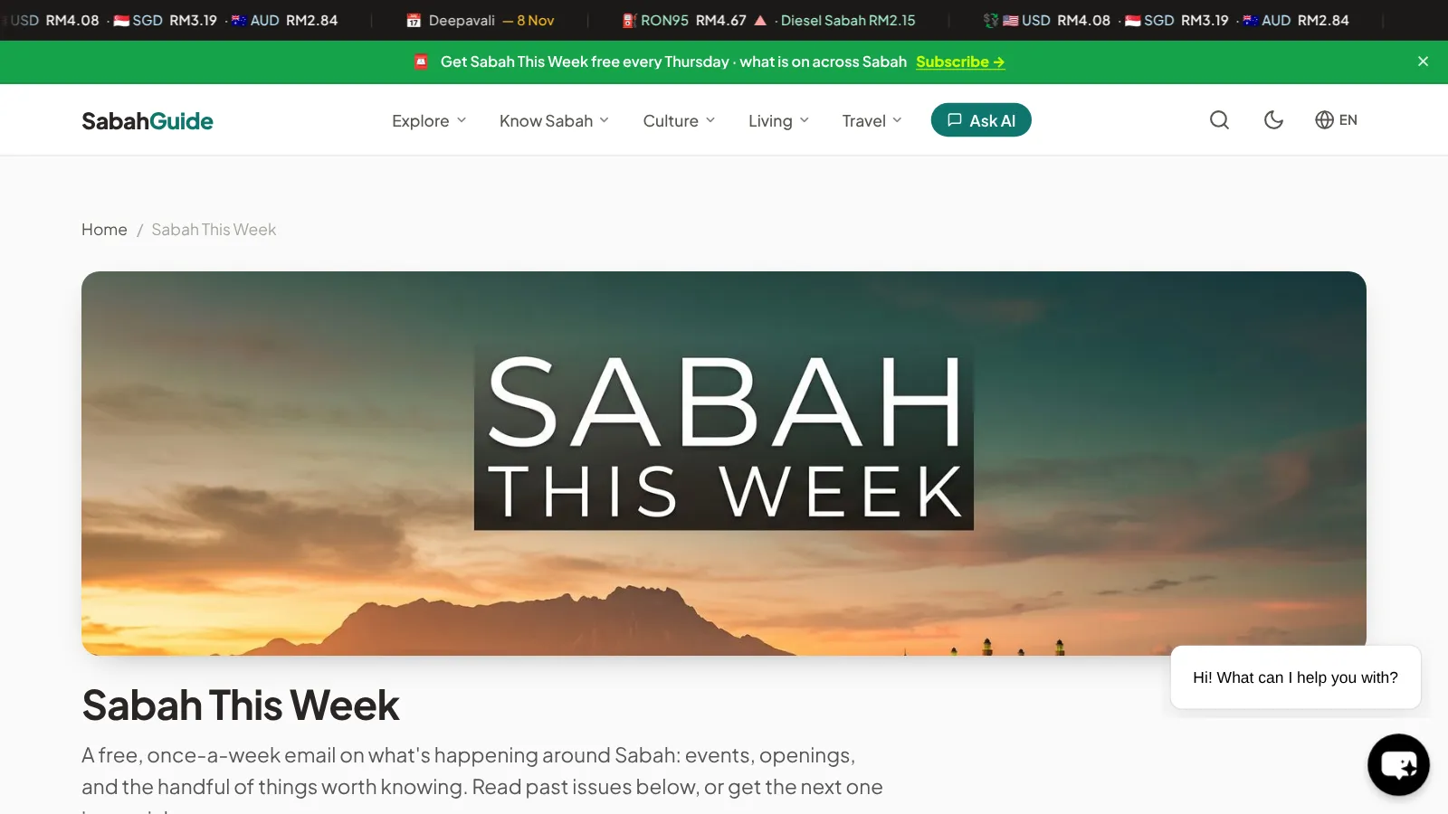 SabahGuide's Sabah This Week page