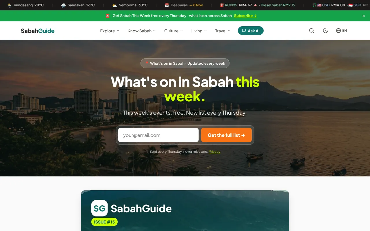 SabahGuide What's on in Sabah this week